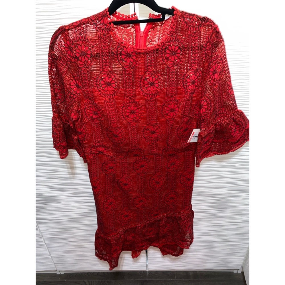 Lace dress with bell sleeves